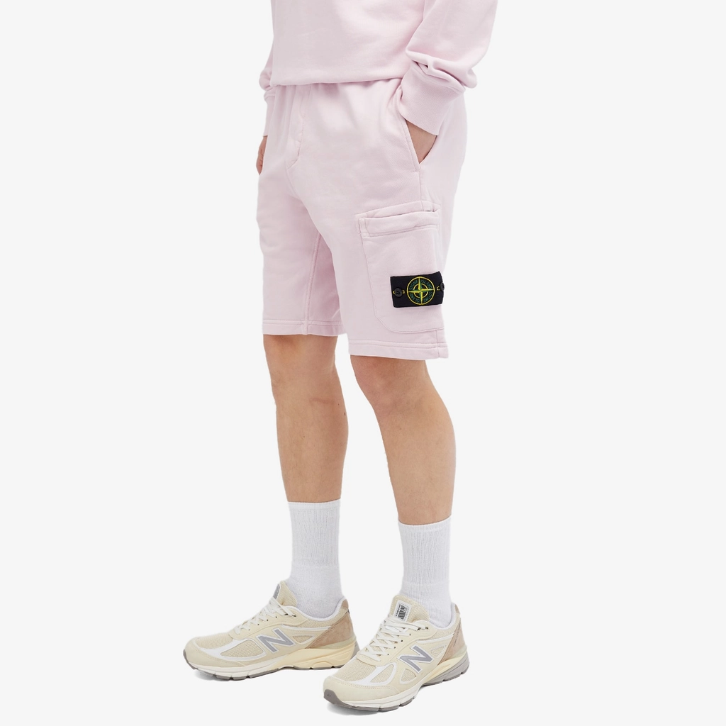 Stone Island Men's Garment Dyed Sweat Shorts Pink